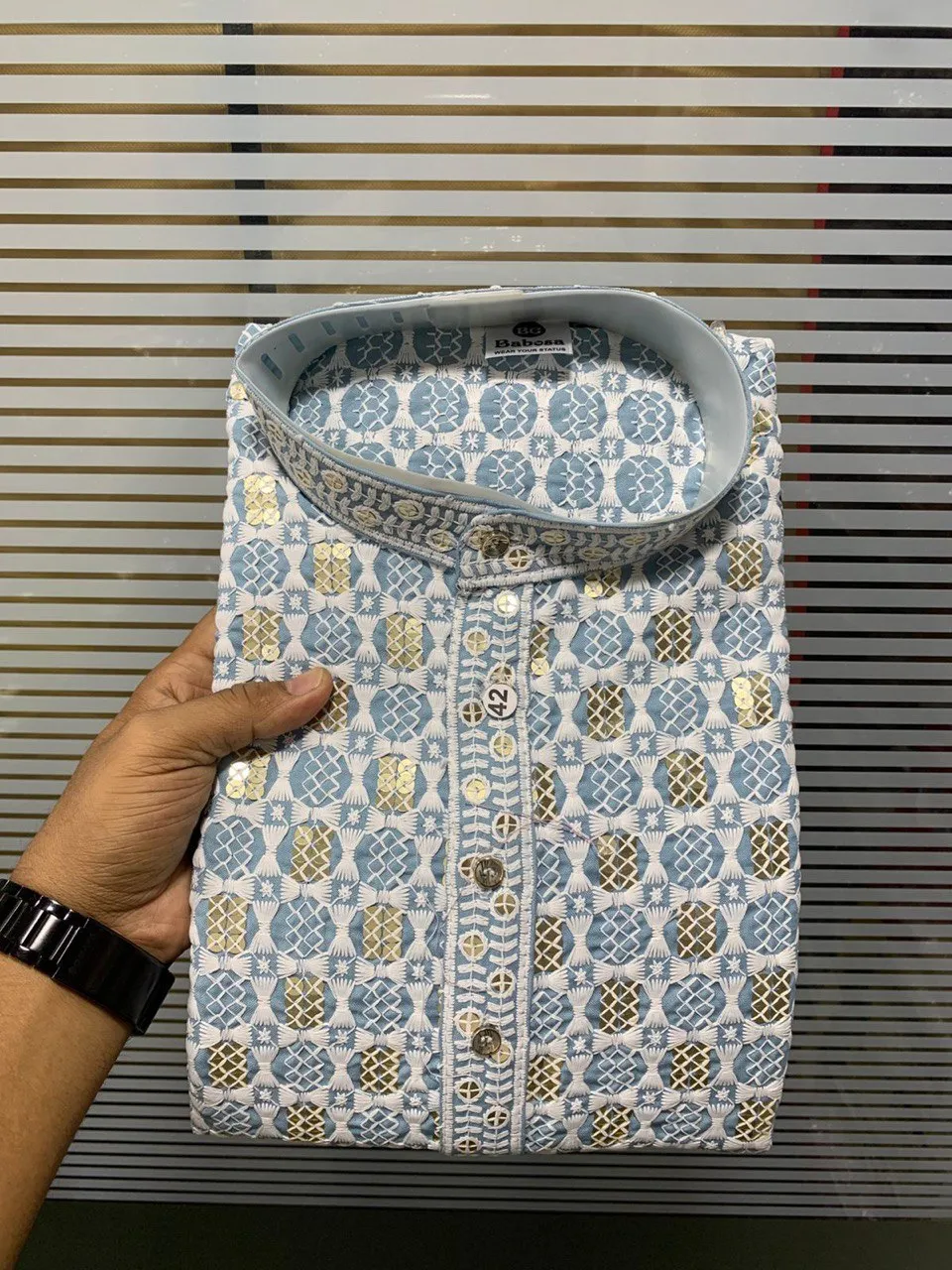 Shyam Vol 52 Reyon Sequence Work Kurta Pajama Men’s Wear