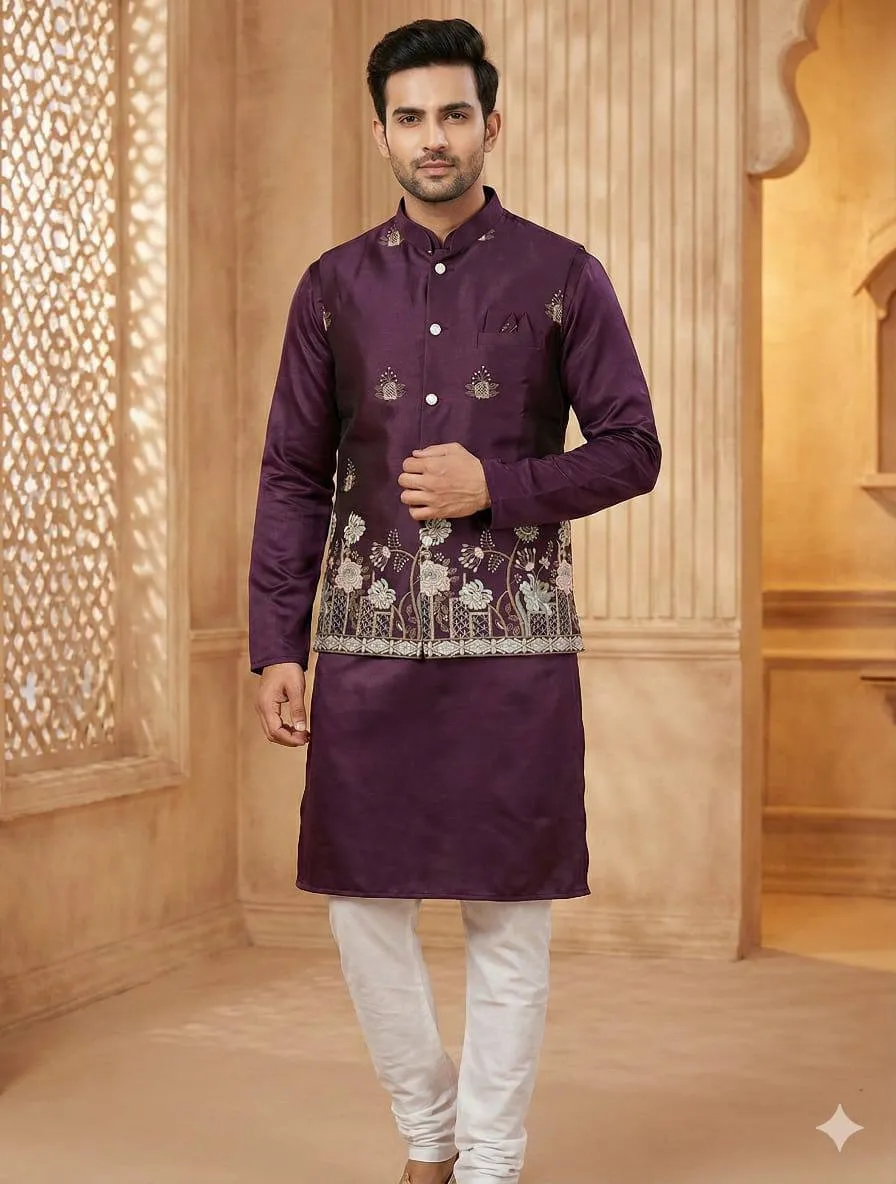 Shyam Vol 55 Malai Silk Wedding Kurta Pajama Men’s Wear