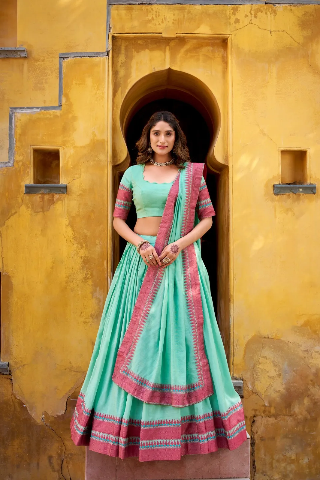 WMN 1901 Pure Chanderi Thread Work Lehenga Choli Wholesale 4 Launching WMN 1901 Pure Chanderi Thread Work Lehenga Choli Wholesale 2026