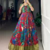 WMN 5035 Tasar Silk Kalamkari Printed Weaving Gown