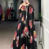 WMN 5103 Chiffon Floral Printed Festival Gown