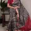 WMN 7055 Tasar Silk Printed Saree With Viscose Border