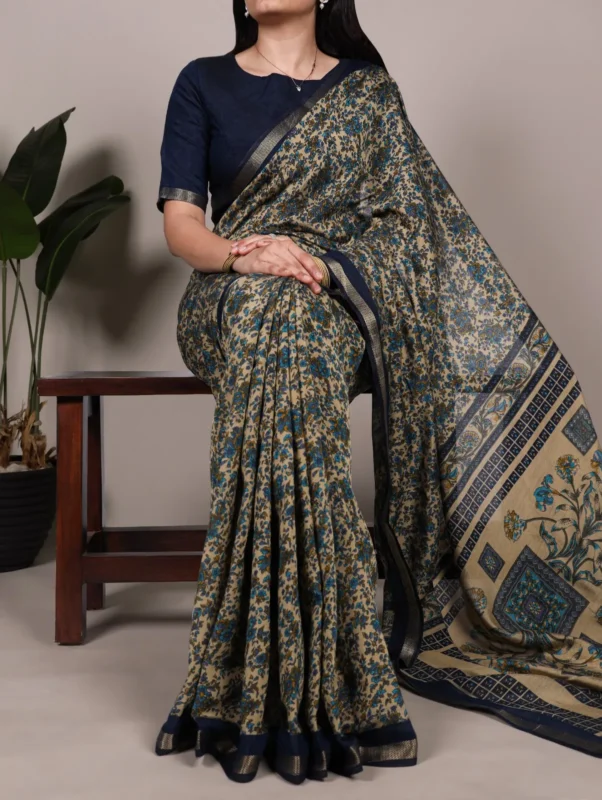 Buy WMN 7200 Polyester Viscose Chanderi Printed Saree Wholesale 2026 3 Buy WMN 7200 Polyester Viscose Chanderi Printed Saree Wholesale 2026