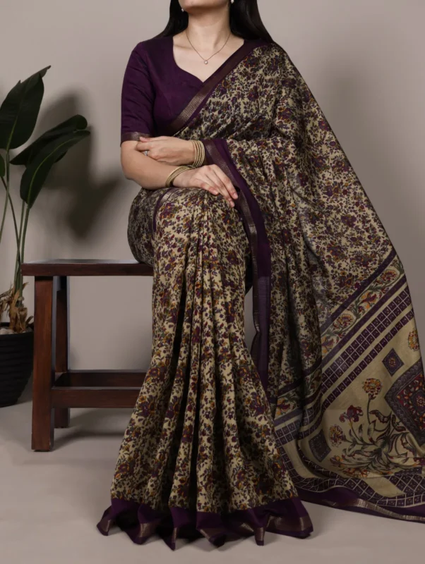 Buy WMN 7200 Polyester Viscose Chanderi Printed Saree Wholesale 2026 5 Buy WMN 7200 Polyester Viscose Chanderi Printed Saree Wholesale 2026