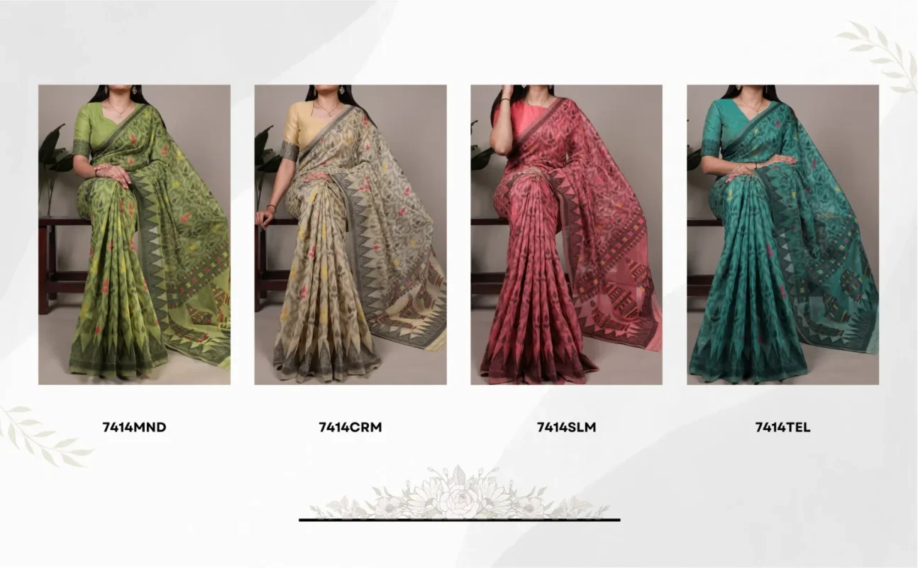 Stylish WMN 7414A Poly Cotton Printed Saree Below 1000 Sarees Wholesale 2026 6 Stylish WMN 7414A Poly Cotton Printed Saree Below 1000 Sarees Wholesale 2026