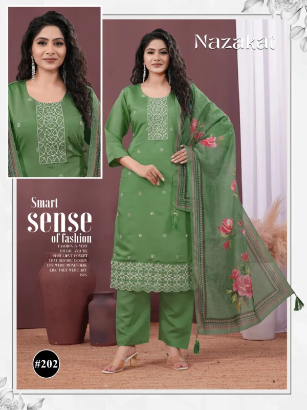 Beautiful Nazakat Vol 2 Roman Silk Embroidery Worked Kurti With Bottom Dupatta Wholesale 2026 5 Beautiful Nazakat Vol 2 Roman Silk Embroidery Worked Kurti With Bottom Dupatta Wholesale 2026