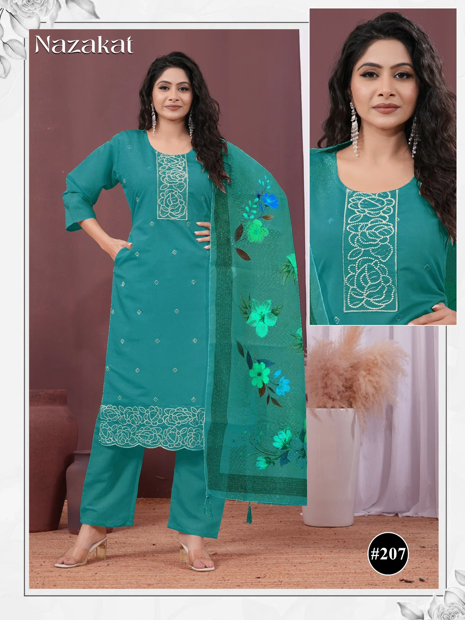 Nazakat Vol 2 Roman Silk Embroidery Worked Kurti With Bottom Dupatta Wholesale 8 Beautiful Nazakat Vol 2 Roman Silk Embroidery Worked Kurti With Bottom Dupatta Wholesale 2026