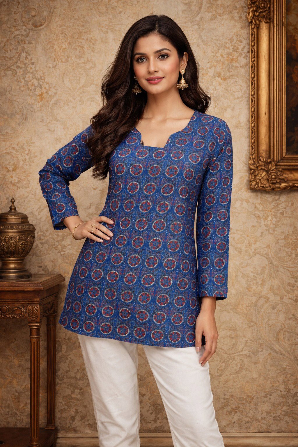 Aawiya RJ 09 Heavy Muslin Digital Printed Tunic Style Top Wholesale