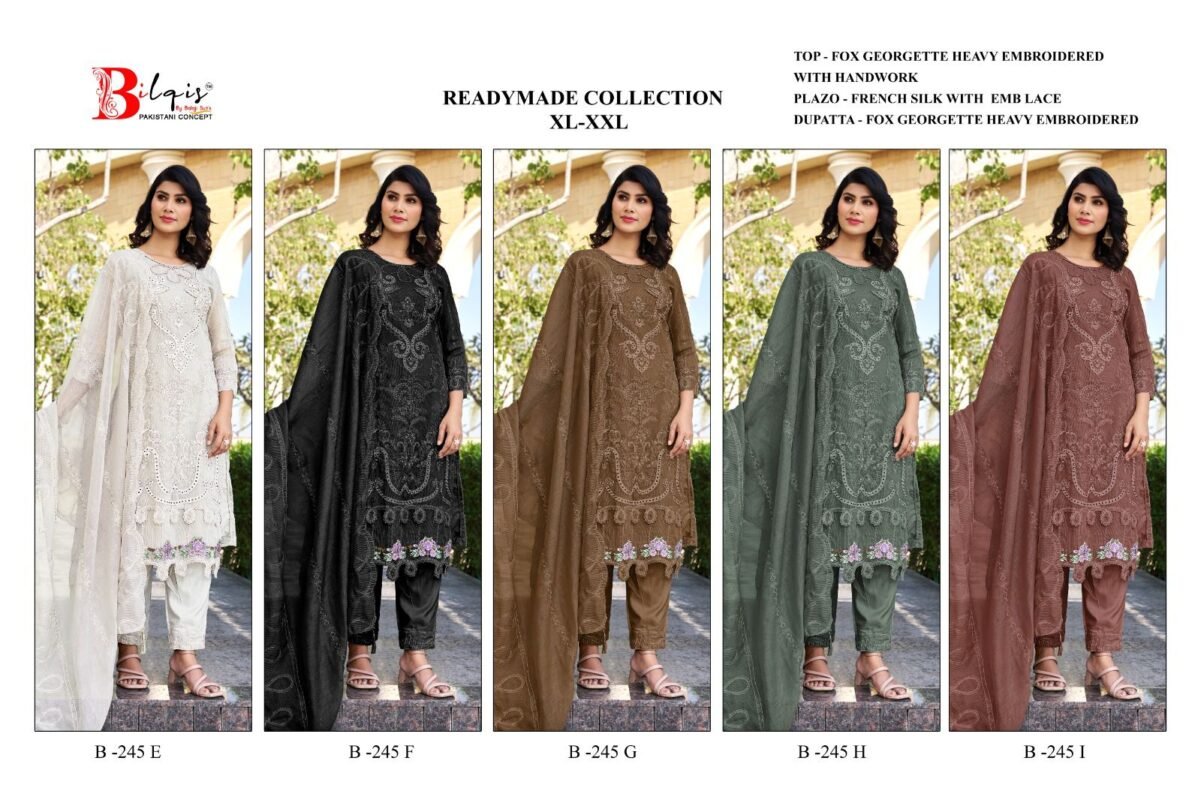 Latest Bilqis B 245 E To I Georgette Embroidered Salwar Kameez Wholesale 2026