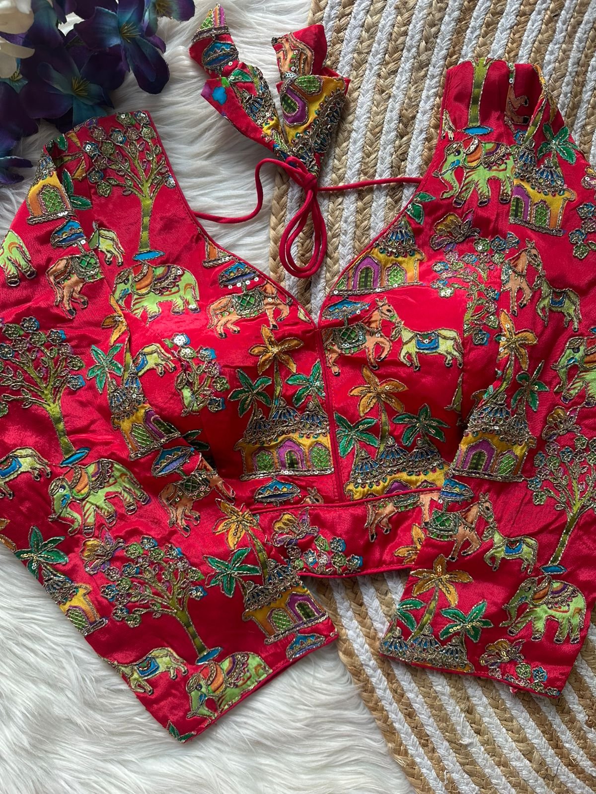 Ruh Nitara Pure Crep Heavy Chinon Position Print Exclusive Wedding Blouse Wholesale