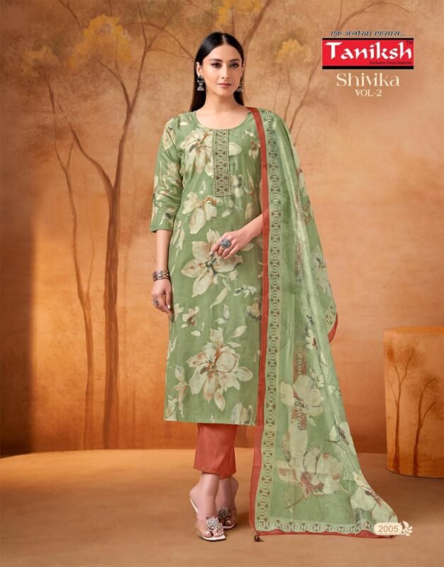 Beautiful Taniksh Shivika Vol 2 Muslin Print With Embroidery Work Top With Bottom And Dupatta Wholesale 2026 8 Beautiful Taniksh Shivika Vol 2 Muslin Print With Embroidery Work Top With Bottom And Dupatta Wholesale 2026