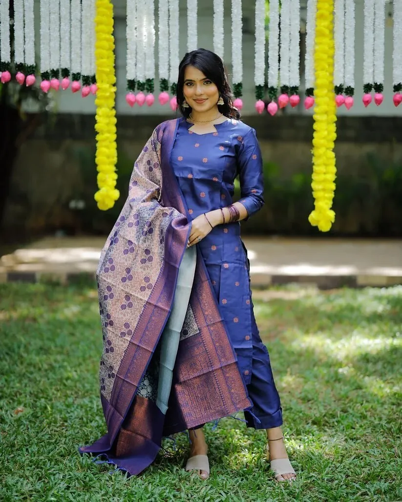FFD Jacquard Silk Festival Readymade Dress Wholesale