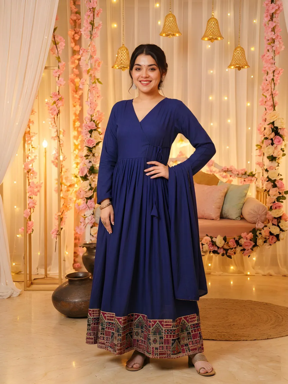 Shiv 6048 Vichitra Silk Festival Readymade Dress Wholesale