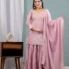 NFD 5023 Chinon Silk Embroidery Party Wear Sharara Suit Wholesale