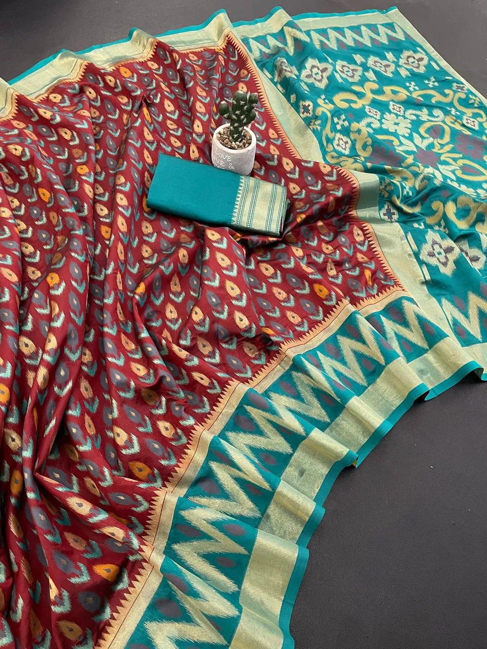 Laxmi 1058 Ikkat Silk Weaving Saree Wholesale