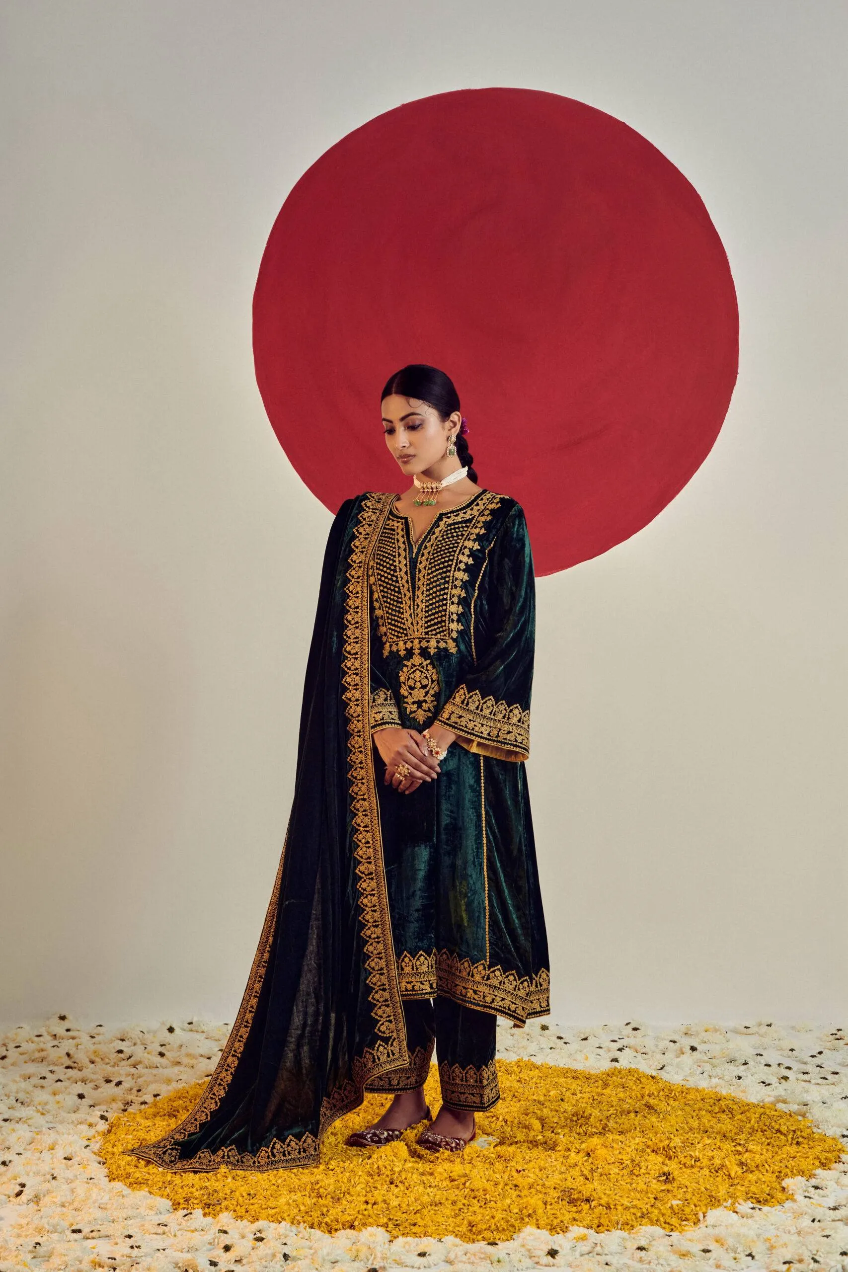 RBC 1126 Velvet Embroidery Work Readymade Dress Wholesale