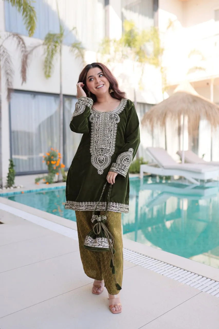 Mohini 9312 Velvet Embroidery Work Readymade Dress Wholesale