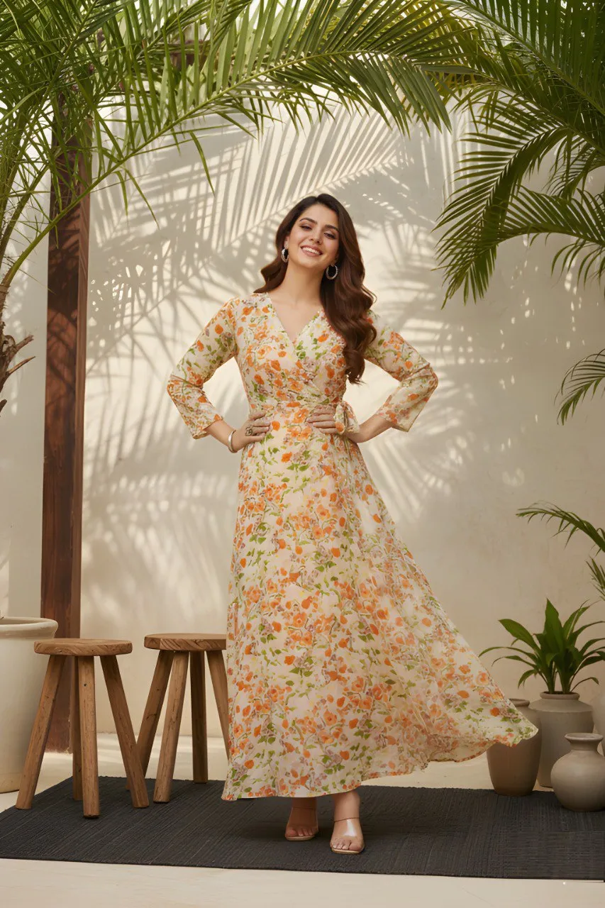 Shiv Vol 325 Georgette Yellow Printed Dress Wholesale