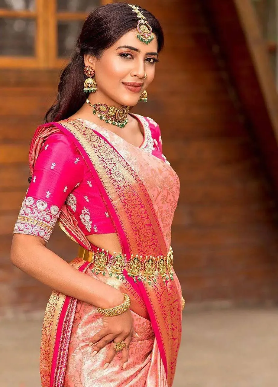 Rani 6084 Lichi Silk Cloth Party Wear Saree Wholesale 4 Rani 6084 Lichi Silk Cloth Party Wear Saree Wholesale