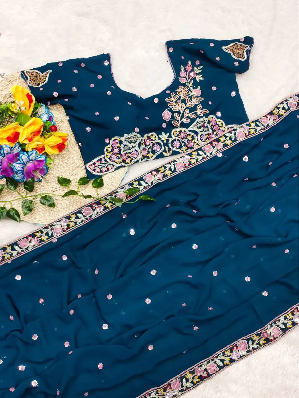 RC1 Blooming Trending Embroidery Designer Saree Wholesale 5 RC1 Blooming Trending Embroidery Designer Saree Wholesale