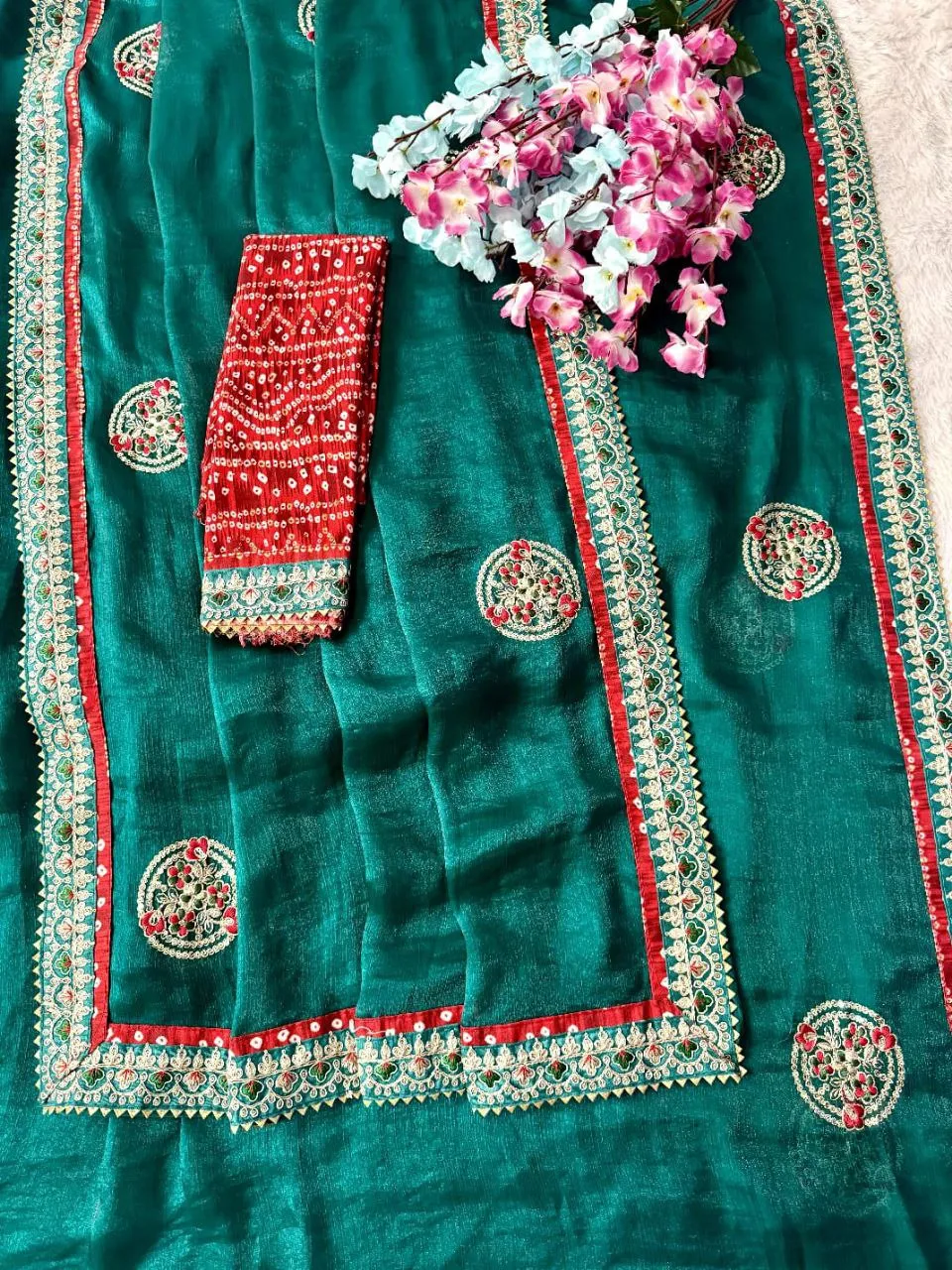 RC1 Chiffon Rayon Bandhani Festival Saree Wholesale 7 Latest RC1 Chiffon Rayon Bandhani Festival Saree Wholesale 2026