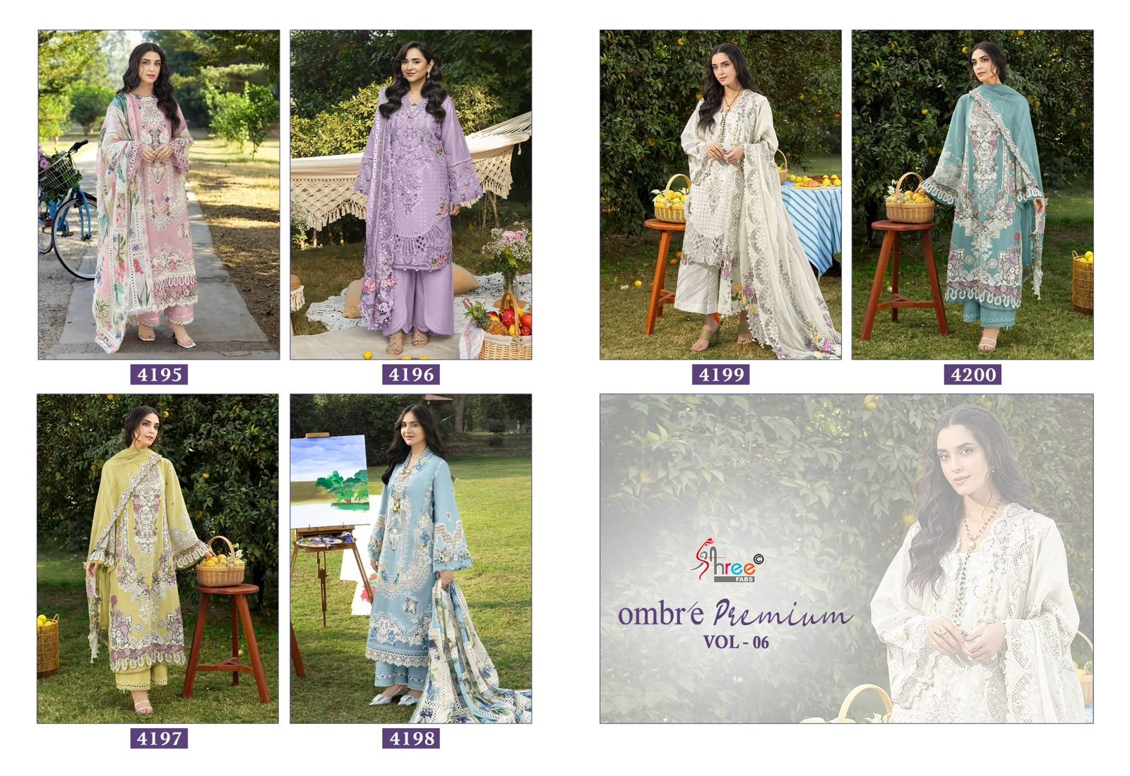 Shree Ombre 4195 To 4200 Cotton Dupatta Cotton Pakistani Suit Wholesale 10 Shree Ombre 4195 To 4200 Cotton Dupatta Cotton Pakistani Suit Wholesale