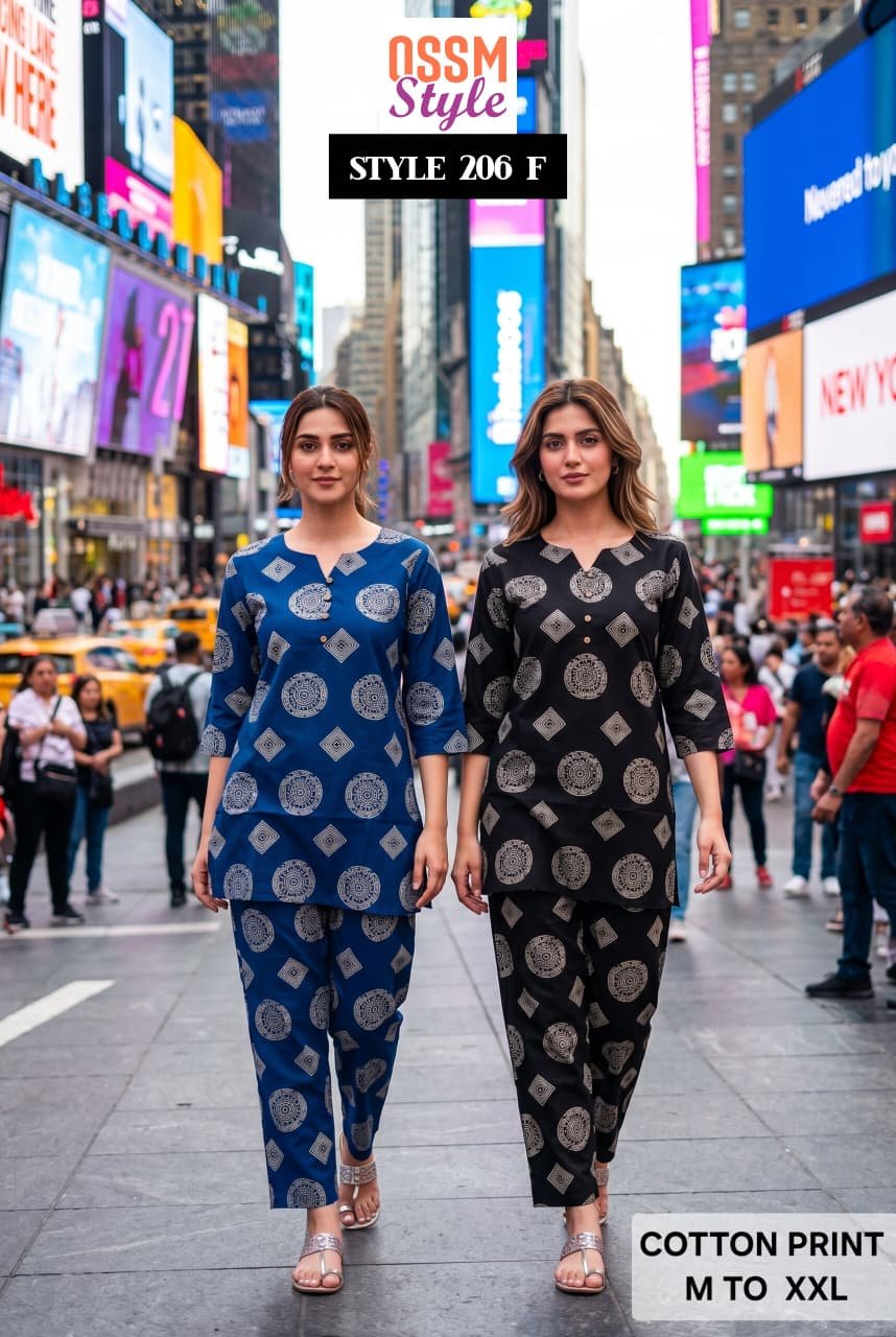 Ossm Style 206 Cotton Printed Co Ord Set Collection Wholesale 4 Ossm Style 206 Cotton Printed Co Ord Set Collection Wholesale