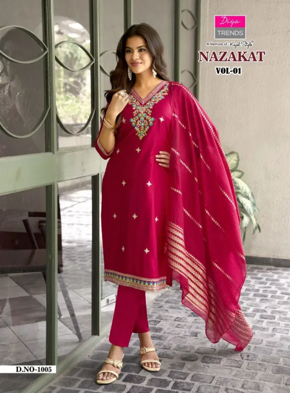 Buy Nazakat Vol 1 By Diya Trends Barlin Embroidered Kurti With Bottom Dupatta Wholesale 2026 5 Buy Nazakat Vol 1 By Diya Trends Barlin Embroidered Kurti With Bottom Dupatta Wholesale 2026
