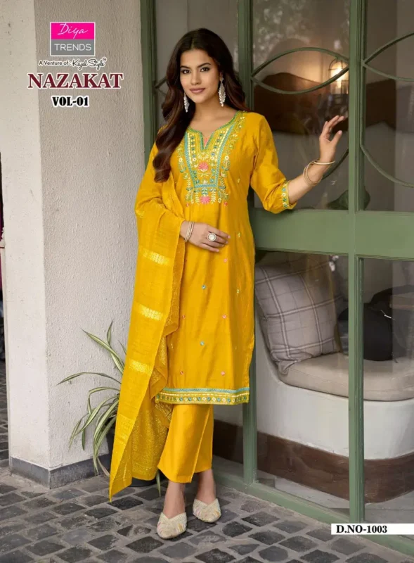 Buy Nazakat Vol 1 By Diya Trends Barlin Embroidered Kurti With Bottom Dupatta Wholesale 2026 6 Buy Nazakat Vol 1 By Diya Trends Barlin Embroidered Kurti With Bottom Dupatta Wholesale 2026