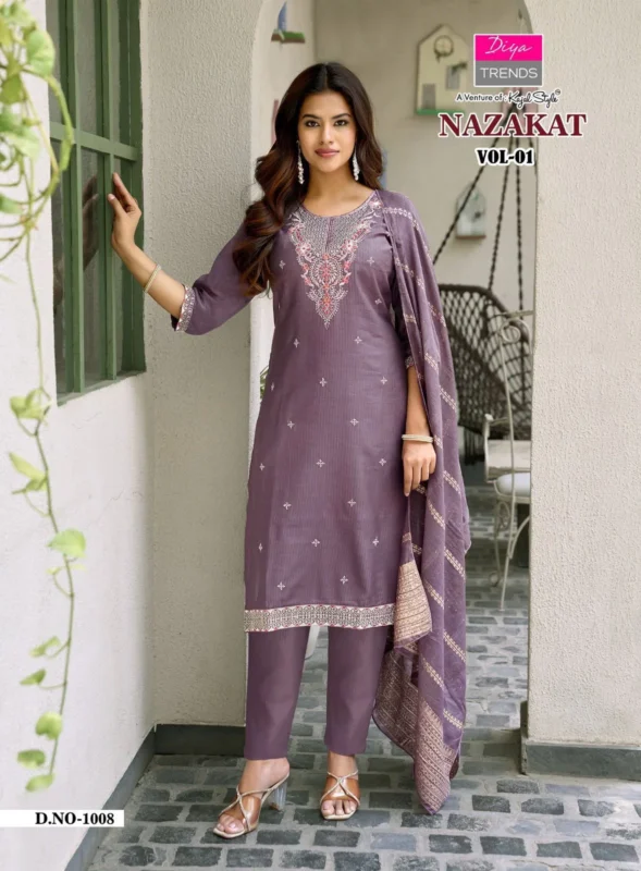 Buy Nazakat Vol 1 By Diya Trends Barlin Embroidered Kurti With Bottom Dupatta Wholesale 2026 9 Buy Nazakat Vol 1 By Diya Trends Barlin Embroidered Kurti With Bottom Dupatta Wholesale 2026