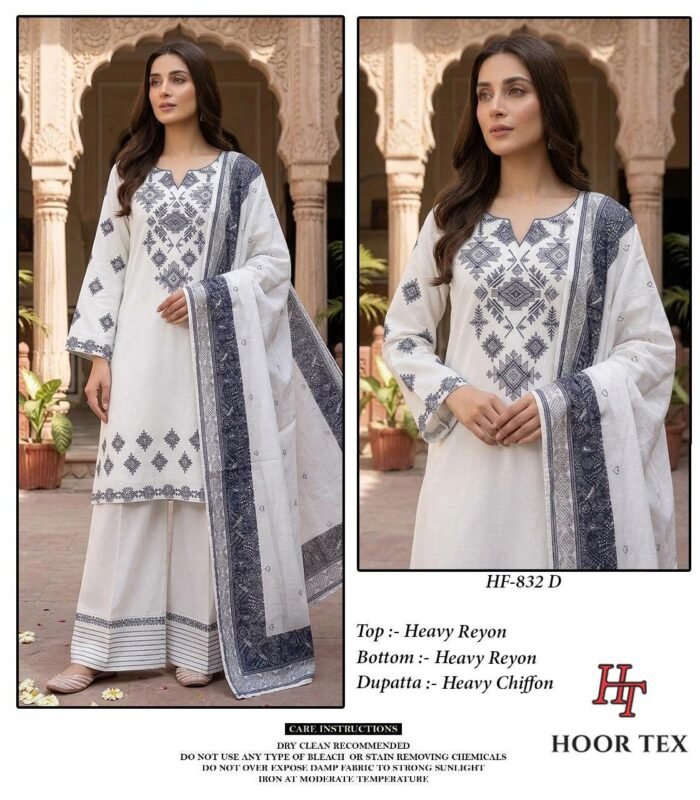 Latest Hoor Tex 832 A To D Rayon Embroidered Salwar Kameez Wholesale 2026 5 Latest Hoor Tex 832 A To D Rayon Embroidered Salwar Kameez Wholesale 2026
